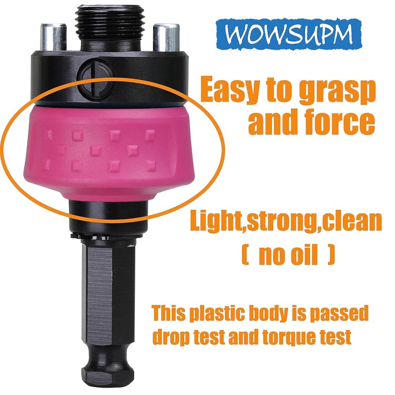 wowsupm Quick Change Mandrel 7/16 Inch Shank New Hole Saw Large Arbor Heavy Duty Fit 9/16 to 10 Inch Hole Cutter with Pilot Drill Bits - Image 3